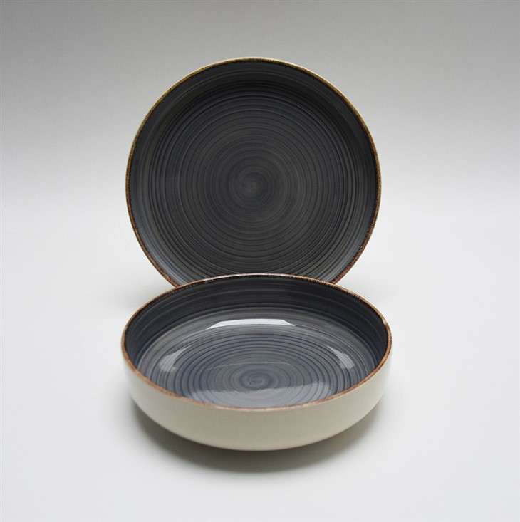 Stunning Handpainted Stoneware Dinnerware Collection With Eyelash Edge