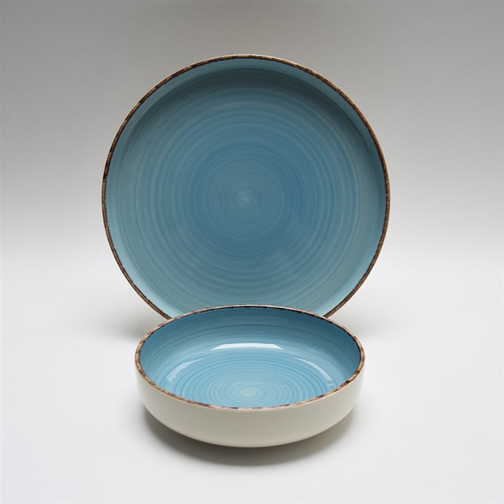 Stunning Handpainted Stoneware Dinnerware Collection With Eyelash Edge