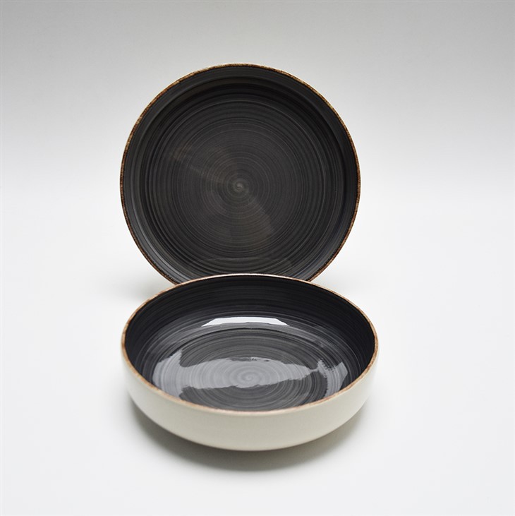 Stunning Handpainted Stoneware Dinnerware Collection With Eyelash Edge