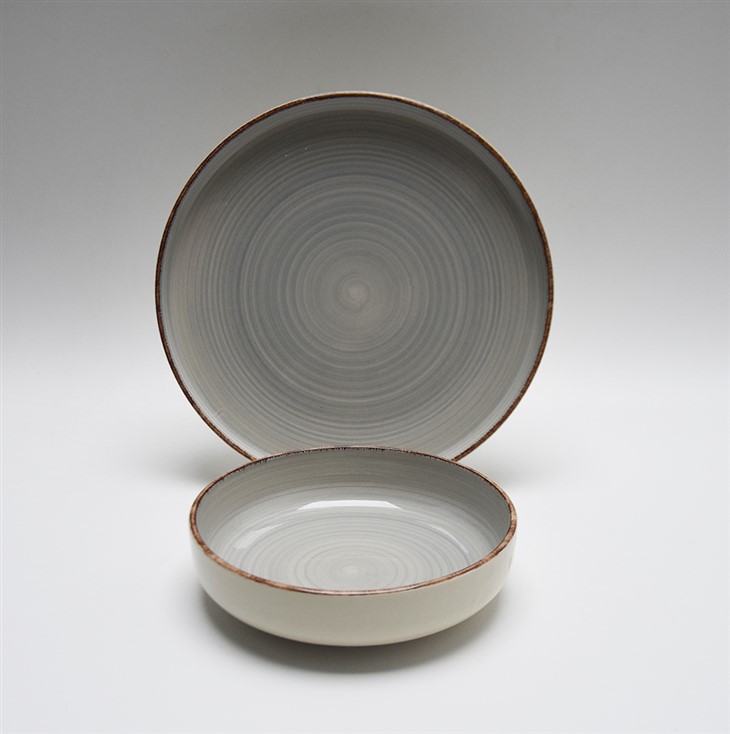 Stunning Handpainted Stoneware Dinnerware Collection With Eyelash Edge