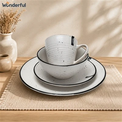 16pcs Glazed and Embossed Dinnerware 16pcs Glazed and Embossed Dinnerware